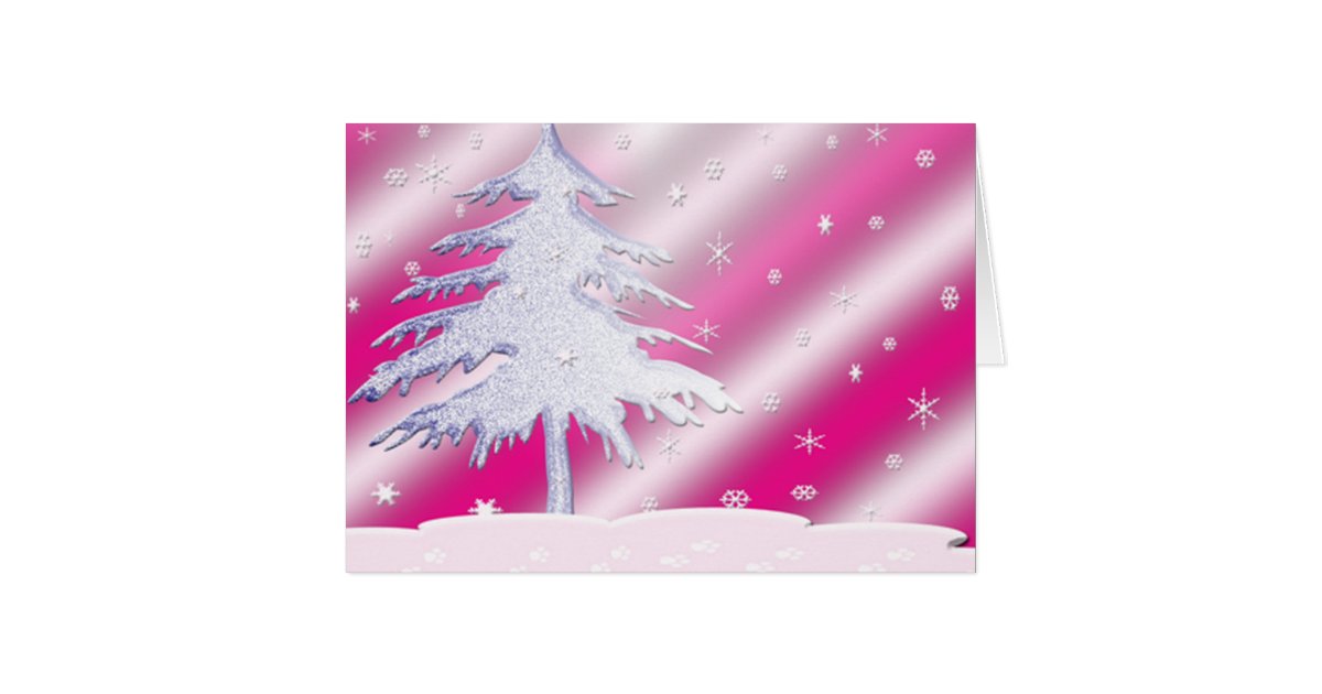 pink and purple christmas tree card zazzle pink and purple christmas tree card zazzle