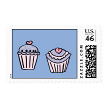Pink and Purple Cupcake Postage