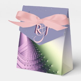 Pink and Purple Delight Monogram Party Favor Boxes