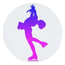 Pink and Purple Figure Skater stickers by designerchica Pink and Purple Figure Skater stickers