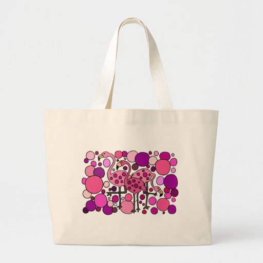 Pink and Purple Flamingo Art Jumbo Tote Bag Pink and Purple Flamingo Art Jumbo Tote Bag