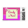 Pink and purple flower baby shower postage
