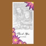 Pink and Purple Flowers Thank You Photo Card photo cards