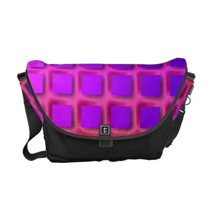 Pink and Purple Funky Squares Pattern Courier Bag