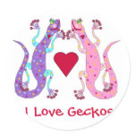 Pink and Purple Girly Geckos stickers