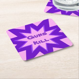 Pink and Purple Guns Kill Paper Coaster