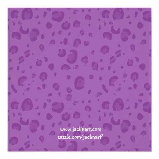 Pink and Purple lLeopard Faux Bow Baby Girl Shower Custom Invitation