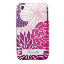 Pink and Purple Mod Floral iPhone 3 Case
