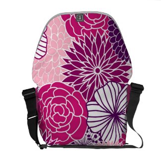 Pink and Purple Mod Floral Messenger Bags