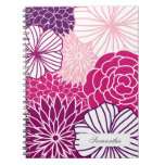 Pink and Purple Mod Floral Spiral Note Books
