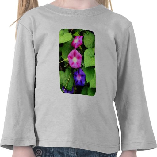 Pink and Purple Morning Glories T Shirts