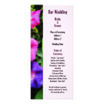 Pink and Purple Morning Glories Wedding Program Personalized Rack Card