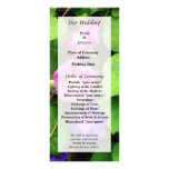 Pink and Purple Morning Glories Wedding Program Rack Cards