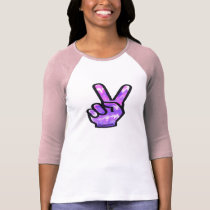 Pink and purple peace sign t-shirts
