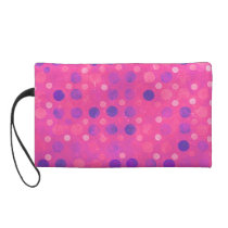 Pink and Purple Polka Dots Wristlet Purses