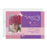Pink and Purple Princess Invitation Photocard