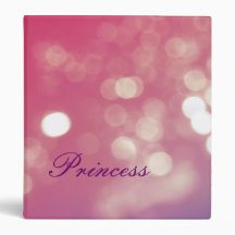 Pink and purple princess sparkle school binder