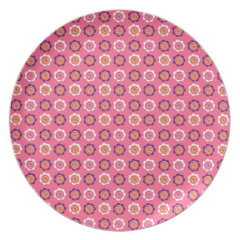 Pink and Purple Rose Flowers Pattern Gifts Party Plate