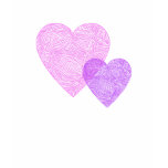 Pink and Purple Scribbleprint Hearts T Shirt