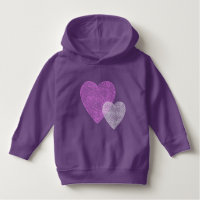 Pink and Purple Scribbleprint Hearts Tshirt