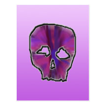Pink and Purple Skull. Post Cards