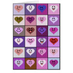 Pink and Purple Smiley Hearts Cards