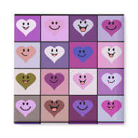 Pink and Purple Smiley Hearts magnet
