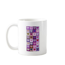 Pink and Purple Smiley Hearts Coffee Mugs