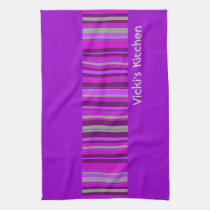 Pink and Purple Stripe Custom kitchen tea towel american mojo kitchen towels