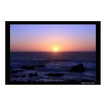Pink and Purple Sunset over the ocean posters by KatDuncanDesigns Pink and Purple Sunset over the ocean posters