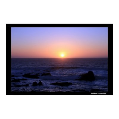 Pink and Purple Sunset over the ocean Print by KatDuncanDesigns
