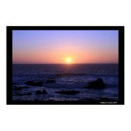 Pink and Purple Sunset over the ocean print