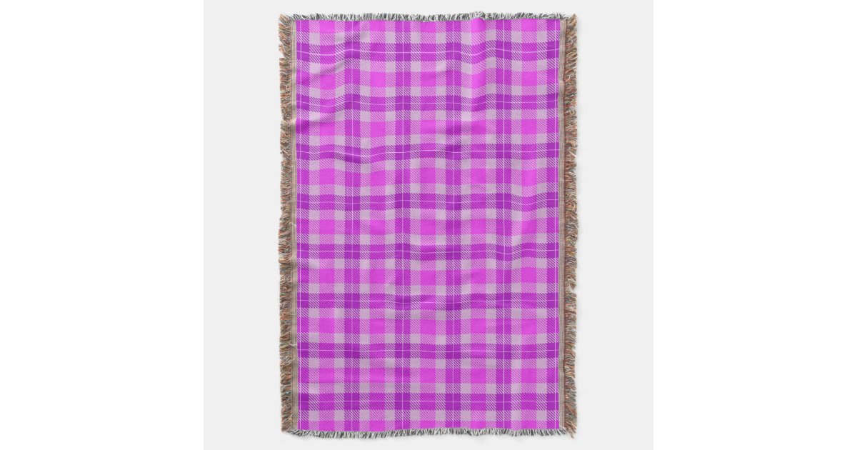 Pink and Purple Tartan Plaid Throw Blanket Zazzle