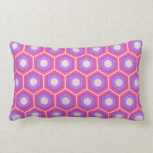 Pink and Purple Tiled Hex Pillow