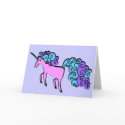 Pink and Purple Unicorn Birthday Party Invitations cards by BirthdayStampStore Pink and Purple Unicorn Birthday Party Invitations cards