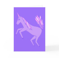 Pink and Purple Unicorn Birthday Party Invitations cards