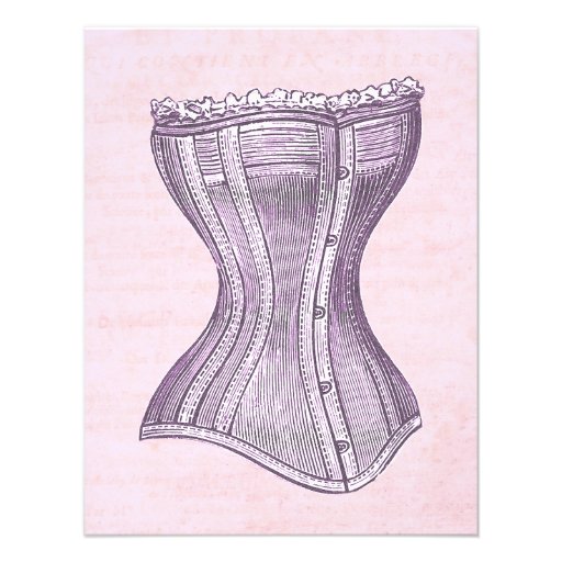 Pink and Purple Victorian Corset Vintage Style Announcement