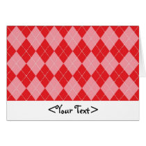 Pink and Red Argyle Pattern Greeting Card