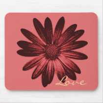 Pink and Red Daisy mousepads