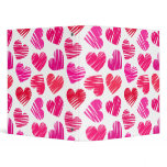 Pink and red doodled hearts Binder