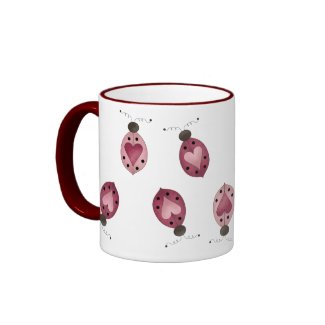 Pink and Red Ladybugs Mug mug