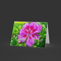 Pink and Red Pansy Thank You Card cards