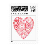 Pink and Red Pinwheel Heart postage