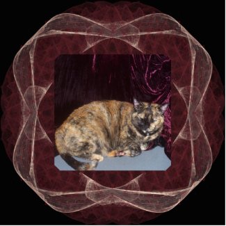 Pink and Red Sheer Ribbon Fractal Art Frame photosculpture