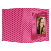 Pink and Red Stripe Quinceanera Binder