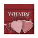 Pink and red Valentine Design - Customized magnet