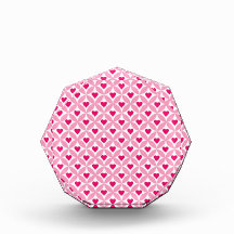 Pink and Red Valentine's Day Hearts Pattern Acrylic Award
