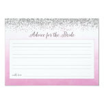 Pink and Silver Advice For the Bride Card