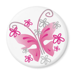 pink and silver butterfly magnet