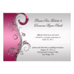 Pink and Silver Ornate Swirls Post Wedding Invitations